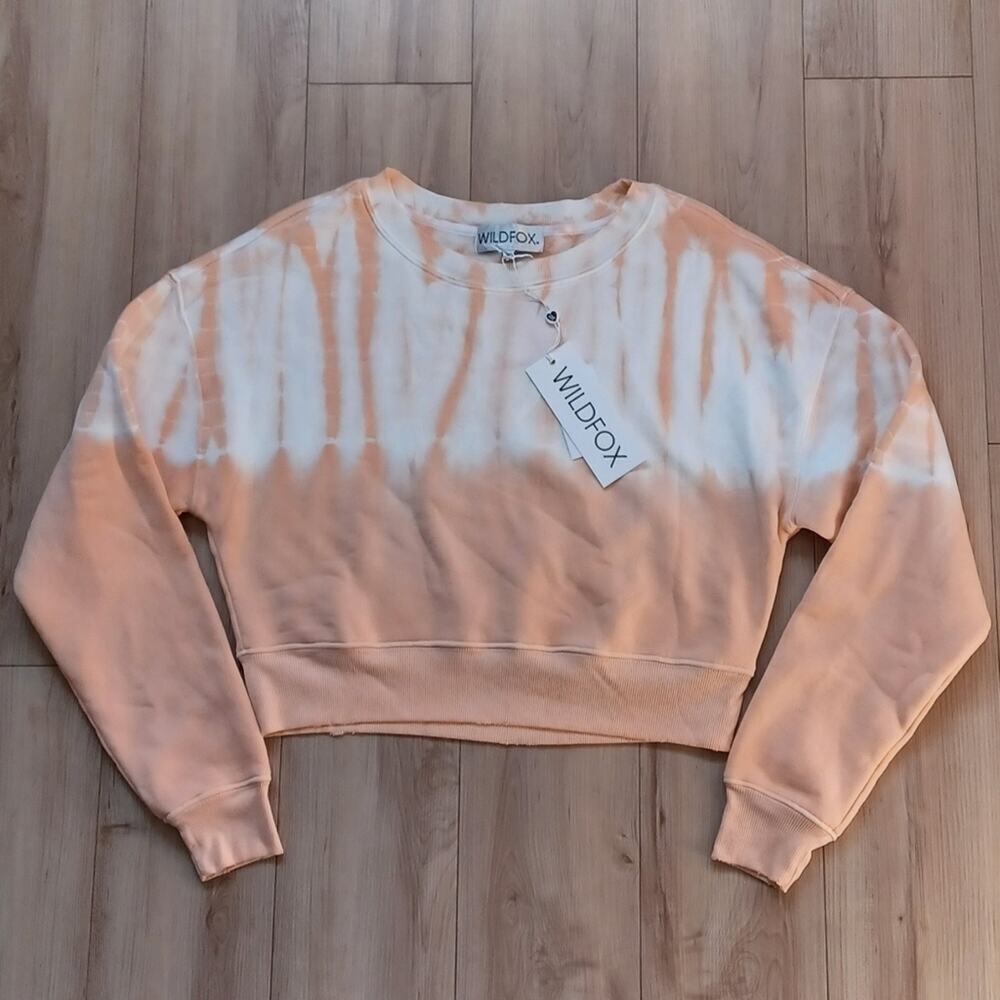 Wildfox Melon Wash Regal Sweatshirt Cropped Tie-Dye Size M NWT - Picture 5 of 9